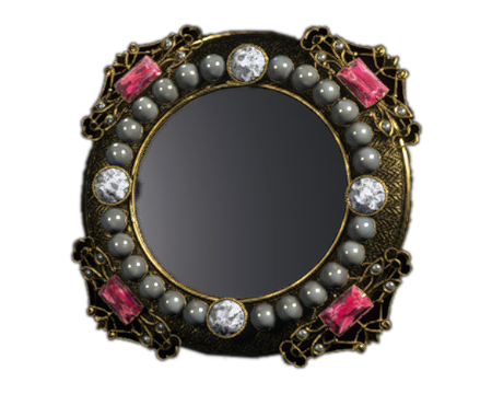 Mirror with Pearls & Rubies